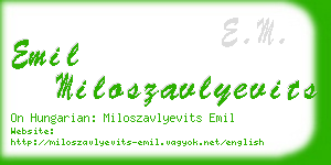 emil miloszavlyevits business card